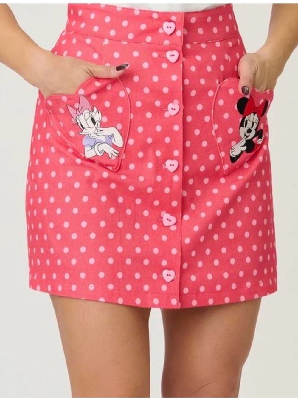 Disney Pink Polka Dot Minnie & Daisy Pocket Skirt large